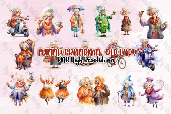 Download Funny Grandma Old Lady Clipart PNG - Lady Collection